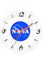 ساعة حائط من الزجاج الحقيقي المموج بشعار Nasa Silent Mite