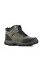 Unisex Khaki Woolen Zippered Boots X656