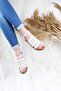 Women's White Genuine Leather Casual Sandals - 2
