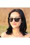 Women's Black Vintage Round Sunglasses Hg-1000-10004 - 2