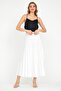 White Pleated Skirt with Elastic Waist