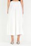 White Pleated Skirt with Elastic Waist - 2