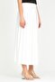 White Pleated Skirt with Elastic Waist - 4
