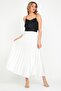 White Pleated Skirt with Elastic Waist - 5