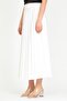 White Pleated Skirt with Elastic Waist - 7