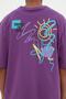 Purple Oversize/Wide Cut Letter Printed 100% Cotton T-Shirt Tmnss21Ts3438 - 4