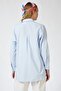 Women's Blue Oversize Long Basic Shirt - 3