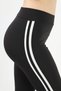 Black Side with Two White Stripes High-Waist Shaping Winter Leggings - 3