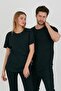 Black Unisex Dirty Collar Casual T-shirt-tcps001r2500s - 2