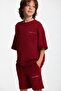 Bogota Knitted Comfort Fit Tracksuit Set Embroidered Burgundy Crew Neck - 6