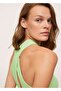 Women's Pastel Green Corded Cross Top - 7