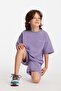 Bogota Knitted Comfort Fit Tracksuit Set Embroidered/Embroidered Purple Round Neck - 6