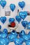 1 Piece 45 cm Dark Blue Heart Shaped Foil Balloon, Flying with Helium - 2