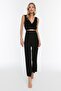 Black Woven Ruffle Blouse Pants Set TBESS22AU0043 - 5