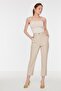 Stone Cigarette Woven Faux Leather Trousers TWOAW22PL0347 - 3