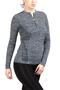 Women's Tides Zipper Collar Long Sleeve Seamless Sports T-Shirt - 4