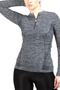 Women's Tides Zipper Collar Long Sleeve Seamless Sports T-Shirt - 5