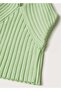 Women's Pastel Green Corded Cross Top - 6