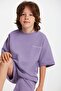 Bogota Knitted Comfort Fit Tracksuit Set Embroidered/Embroidered Purple Round Neck - 5
