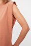 Salmon 100% Cotton Wadding Look Basic Crew Neck Knitted T-Shirt TWOSS20TS0021 - 4