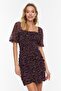 Black Floral Fitted/Body-Hugging Drape Detail Chiffon Mini Lined Woven Dress TWOSS22EL0126