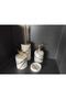 Lilac Marble Liquid Soap Dispenser, Cotton Dispenser, WC Brush Holder, Solid Soap Dispenser - Roz Gold - 3