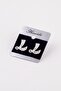 Letter L Zircon Stone Double Earrings - 3