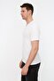 White Slim/Fitted Basic V-Neck Short Sleeve 100% Cotton T-Shirt Tmnss19Bo0002 - 4