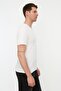 White Slim/Fitted Basic V-Neck Short Sleeve 100% Cotton T-Shirt Tmnss19Bo0002 - 5