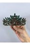 Dark Green Gold Arven Model Henna and Bridal Crown – Wedding & Henna & Wedding, Stylish Design, Women's Accessory - 5