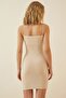 Women's Cream Rope Strap Jersey Mini Dress YK00021 - 3
