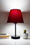 Burgundy Modern Bedroom Lampshade Black Standing Table Lamp