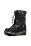 Girl's Water Resistant Black Fur Thermal Snow Boots - 2