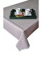 Beige Checked Care-Free Stain-Proof Duck Fabric Living Room - Kitchen Table Cloth