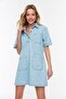 Açık Mavi Cep Detaylı Oversize Mini Denim Gömlek Elbise TWOSS22EL3022 - 4