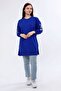 Women's Patterned Cobalt Blue Tunic - 7