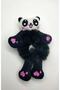 Black Plush Panda Furry Bagel Knob Buckle - 2