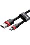 Cafule Micro USB 1 متر 2.4a كابل USB للشحن السريع - أحمر - أسود - 4