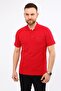 Polo Collar T-Shirt Red Short Sleeve Pique Knitted Work T-Shirt with Pockets - 2