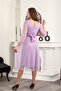Women's Belted Midi Length V-Neck Tulle Dress - 4