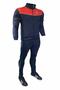 Men's Navy Blue Türkiye Flag Logo Printed Casual Fitness Sports Running Diving Suit Tracksuit Set