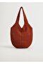 Women's Burnt Orange Buckle Crochet Bag - 3
