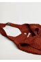 Women's Burnt Orange Buckle Crochet Bag - 5