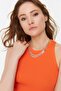 Orange Corduroy Knitwear Thin Blouse Twoss21Bz0090 - 2