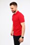 Polo Collar T-Shirt Red Short Sleeve Pique Knitted Work T-Shirt with Pockets - 3