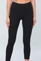 Black Ribbed Seamless Striped Leggings High Waist Durable Knitted Fabric Sports Leggings Gatherer - 3