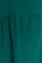 Emerald Green Shift/Straight Cut Stand Collar Midi Woven Dress Tbbss22El1593 - 4