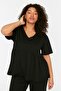 Black V-neck Knitted Pajama Set TBBSS22PT0566 - 3