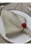 Linen Look Linen Glitter Napkin Gold 35 X 35 - 8 Pieces - 2