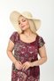 Women's Summer Short Sleeve Knee Length Back Lace Detail Stylish Comfortable Viscose Combed Cotton Dress - 3